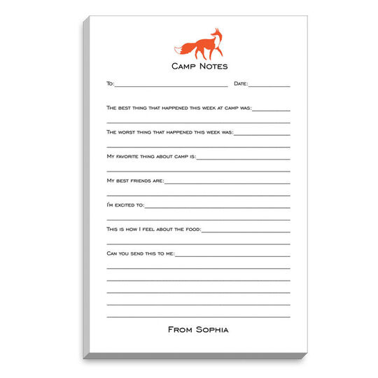 White Fox Fill In Camp Notepads